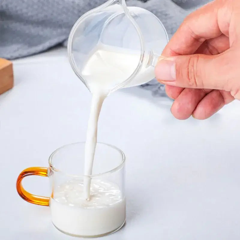 Minimalist double mouth glass milk cup set kitchen pitcher