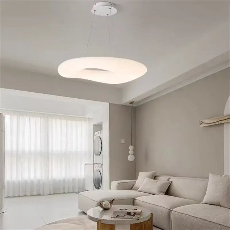 Minimalist frosted white cloud led pendant light for home office