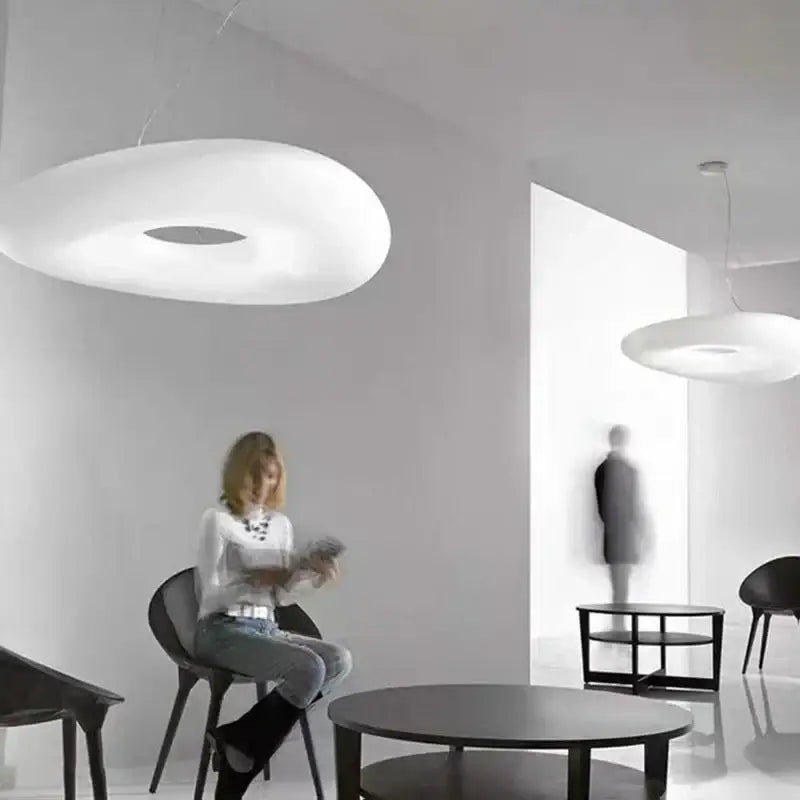 Minimalist frosted white cloud led pendant light for home office