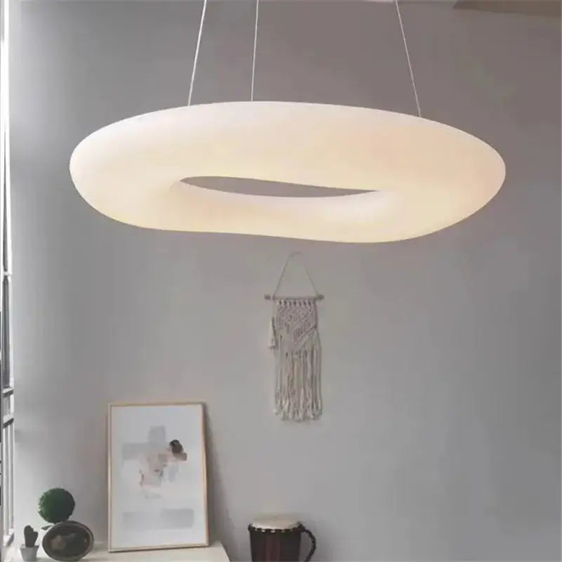 Minimalist frosted white cloud led pendant light for home office