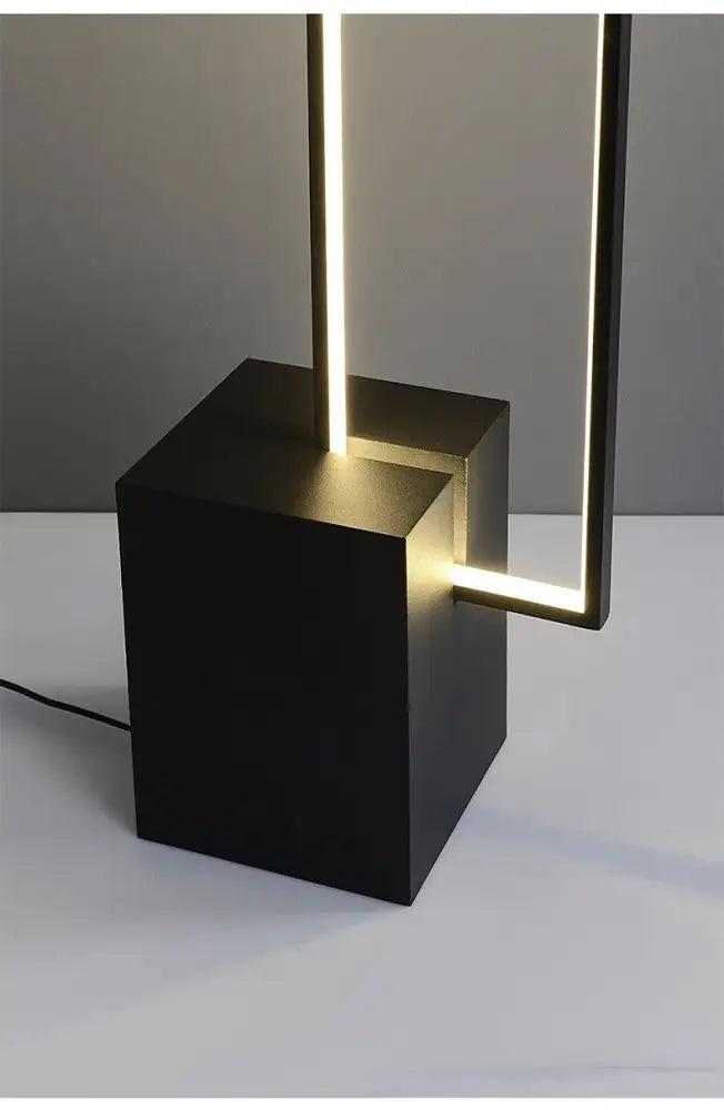 Minimalist gold and black geometric led floor lamp living room light