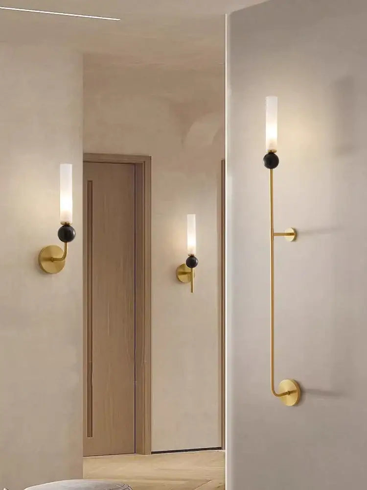 Minimalist gold copper wine corridor wall lamp bedroom sconce