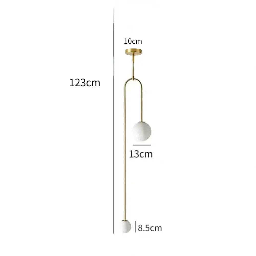 Minimalist gold double head glass ball pendant lights bedroom