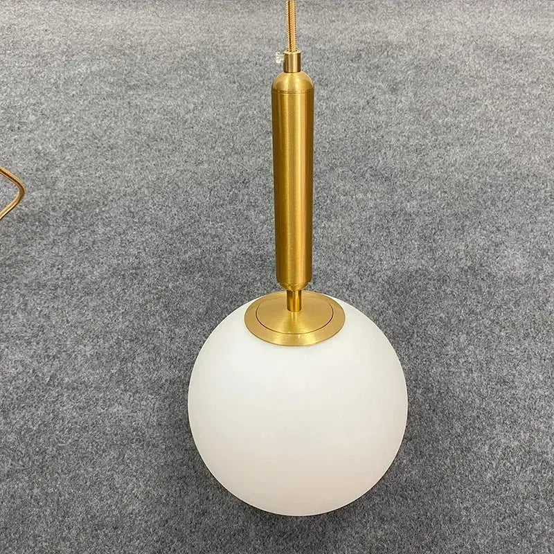 Minimalist gold glass ball led pendant chandelier for kitchen island