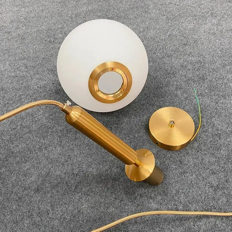 Minimalist gold glass ball led pendant chandelier for kitchen island