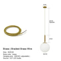 Minimalist gold glass ball led pendant chandelier for kitchen island