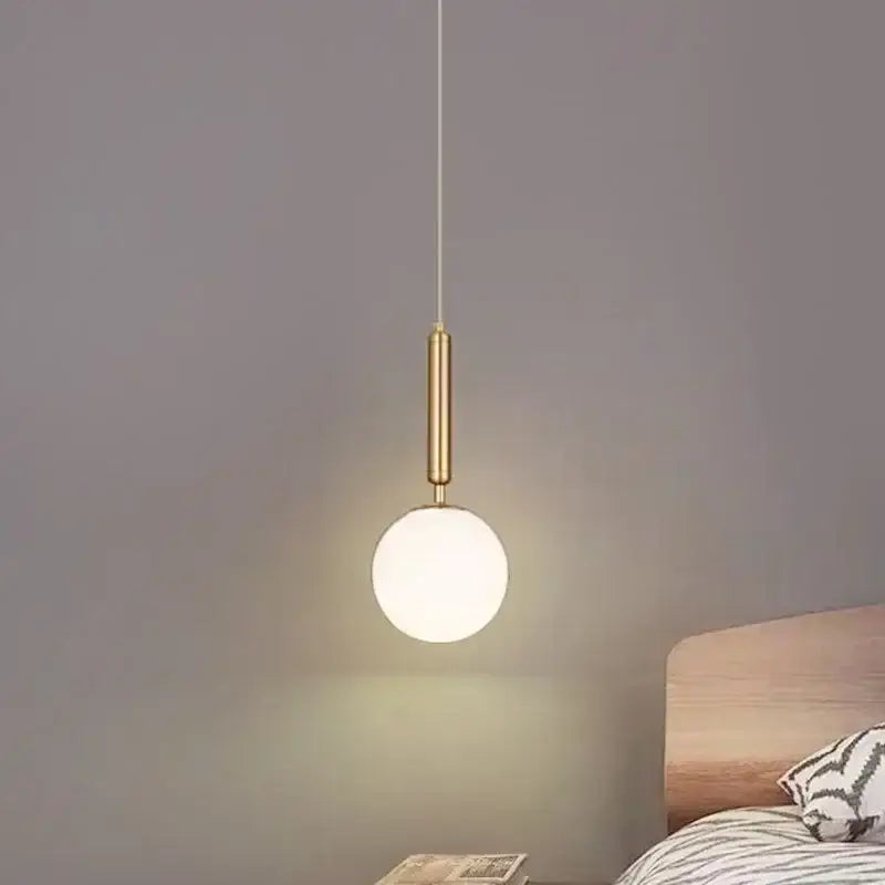 Minimalist gold glass ball led pendant chandelier for kitchen island
