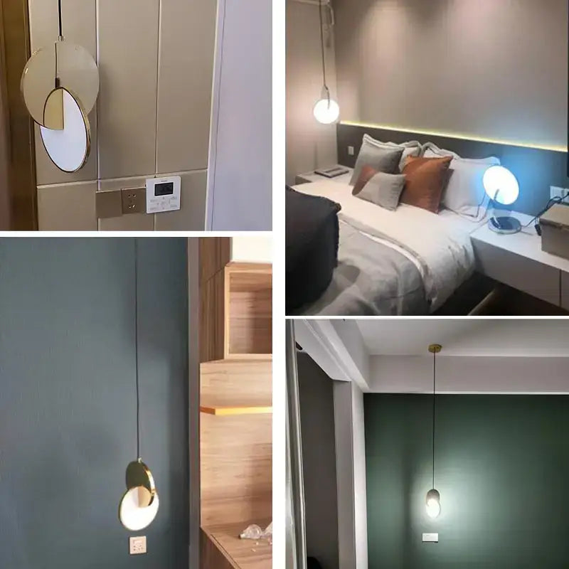 Minimalist gold nordic pendant lights kitchen glass shade decor