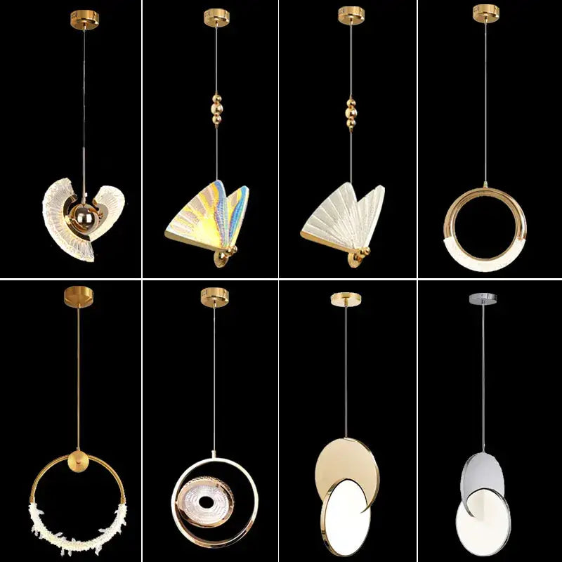 Minimalist gold nordic pendant lights kitchen glass shade decor