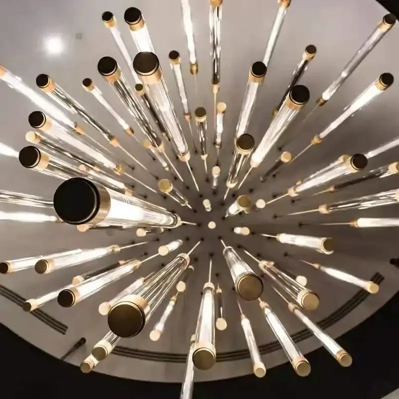 Minimalist gold & white elegant led chandelier for living room