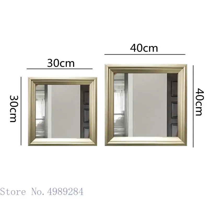 Minimalist golden border square mirror wall decor for living room