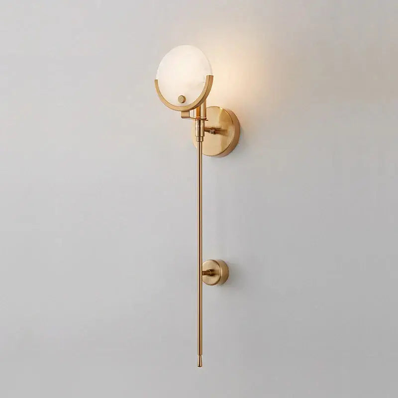 Minimalist golden marble wall lamp for bedroom and living room