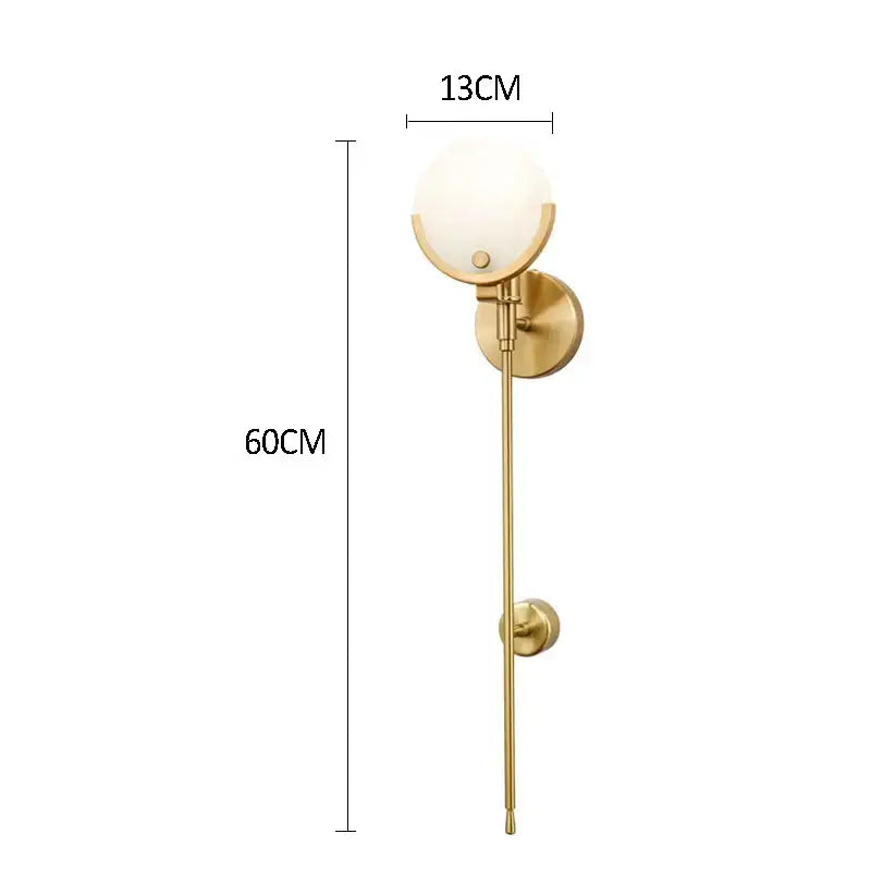 Minimalist golden marble wall lamp for bedroom and living room