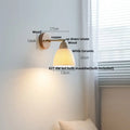 Minimalist iron wood led wall lamp bedroom light with pull chain