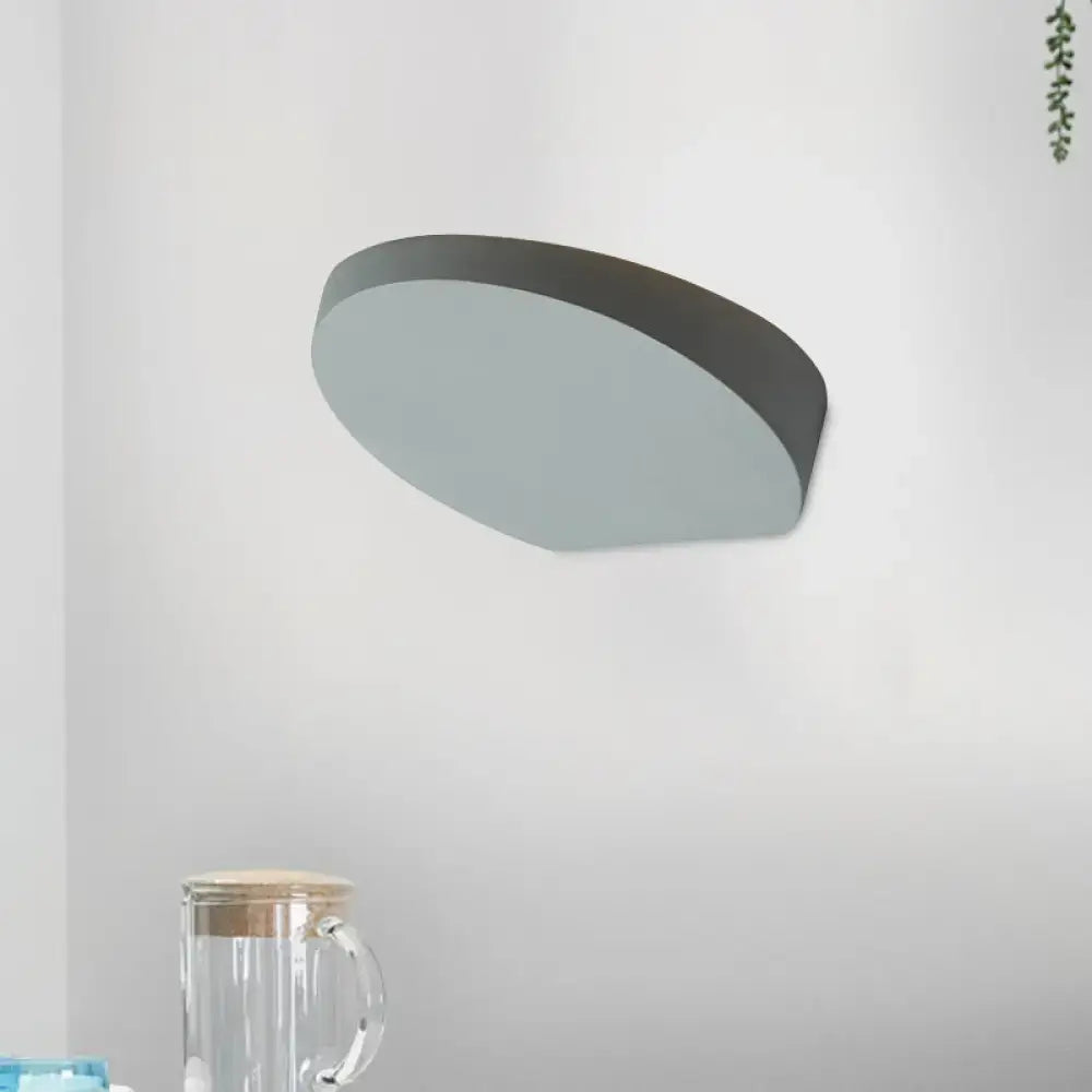 Minimalist led oval wall sconce grey aluminum light for corridor