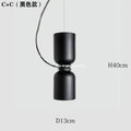 Minimalist matte black & off-white pendant light dining room forged iron