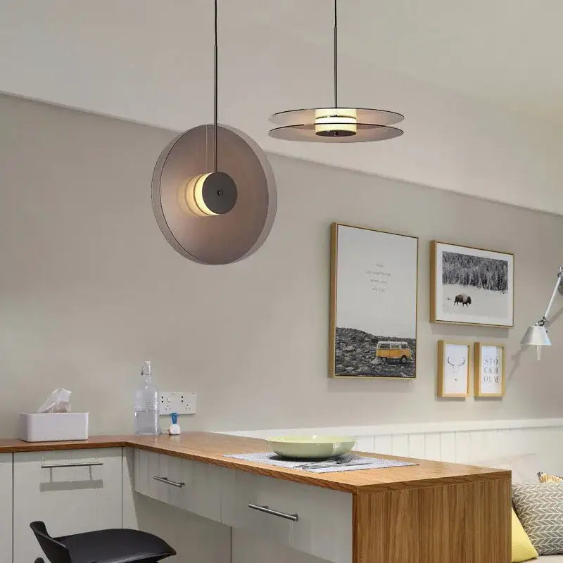 Minimalist matte glass pendant lights for dining room warm led illumination