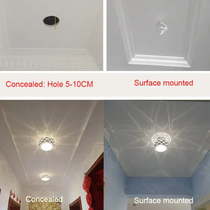 Minimalist metallic dimmable led ceiling light aisle cylinder lamp