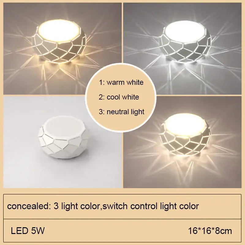 Minimalist metallic dimmable led ceiling light aisle cylinder lamp