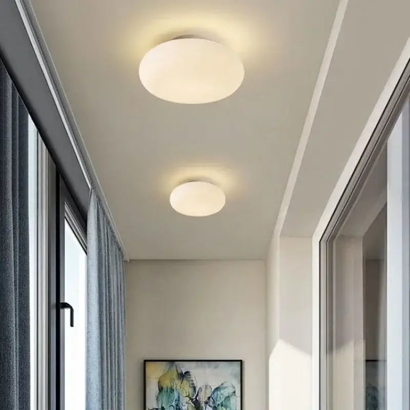 Minimalist oval white frosted glass big ball pendant lamp living room