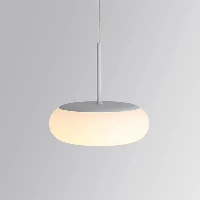 Minimalist oval white frosted glass big ball pendant lamp living room