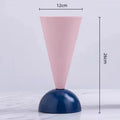 Minimalist pink & navy blue geometric triangle vase living room decor