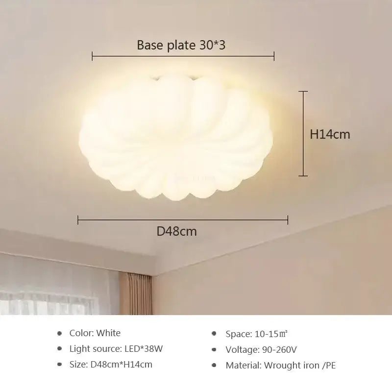 Minimalist white cloud led ceiling light for bedroom decor