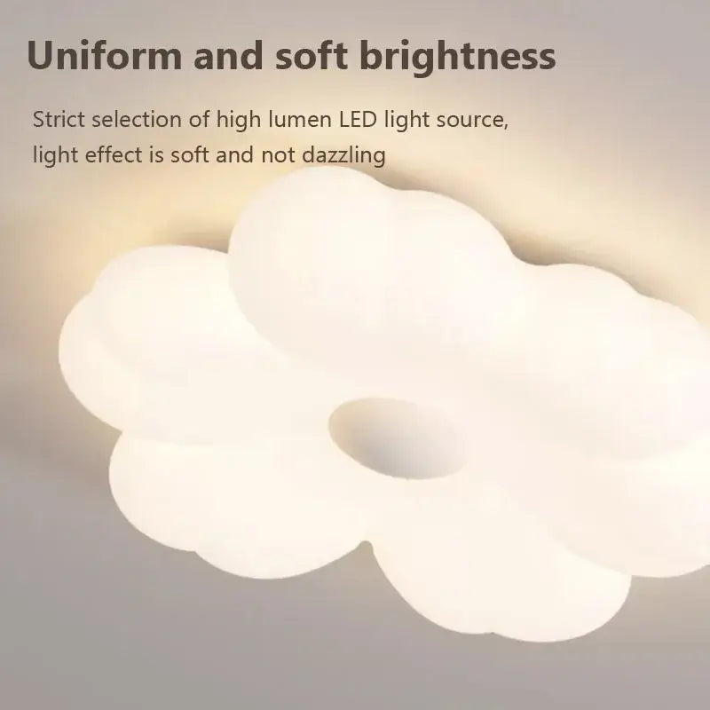 Minimalist white cloud led ceiling light for bedroom decor