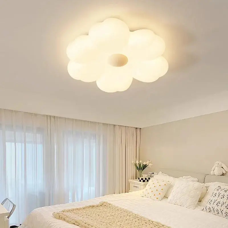 Minimalist white cloud led ceiling light for bedroom decor