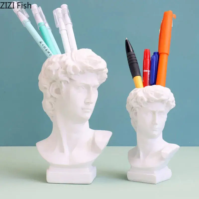 Minimalist white david portrait resin sculpture living room decor