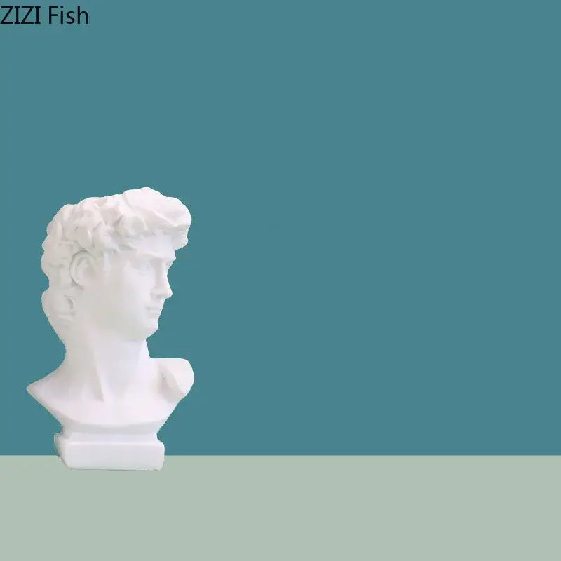 Minimalist white david portrait resin sculpture living room decor