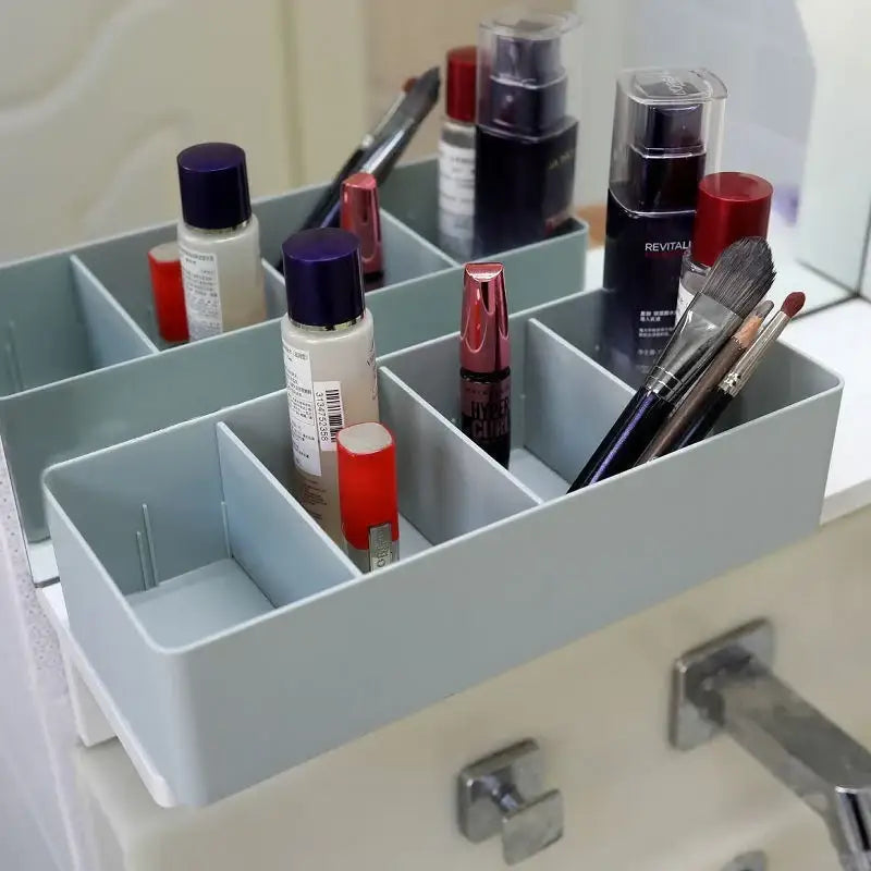 Minimalist white divided storage box kitchen tableware organizer