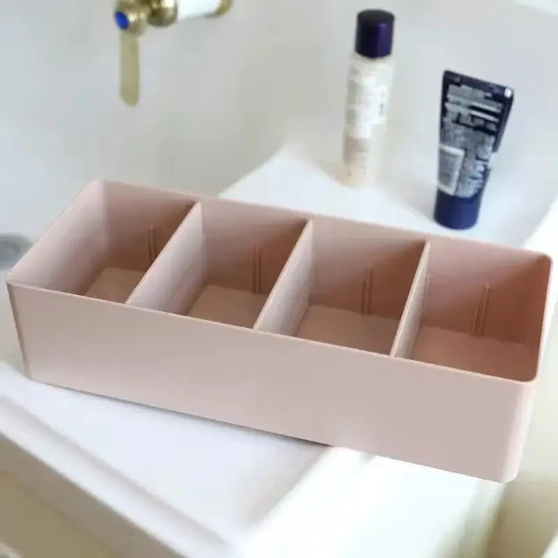 Minimalist white divided storage box kitchen tableware organizer