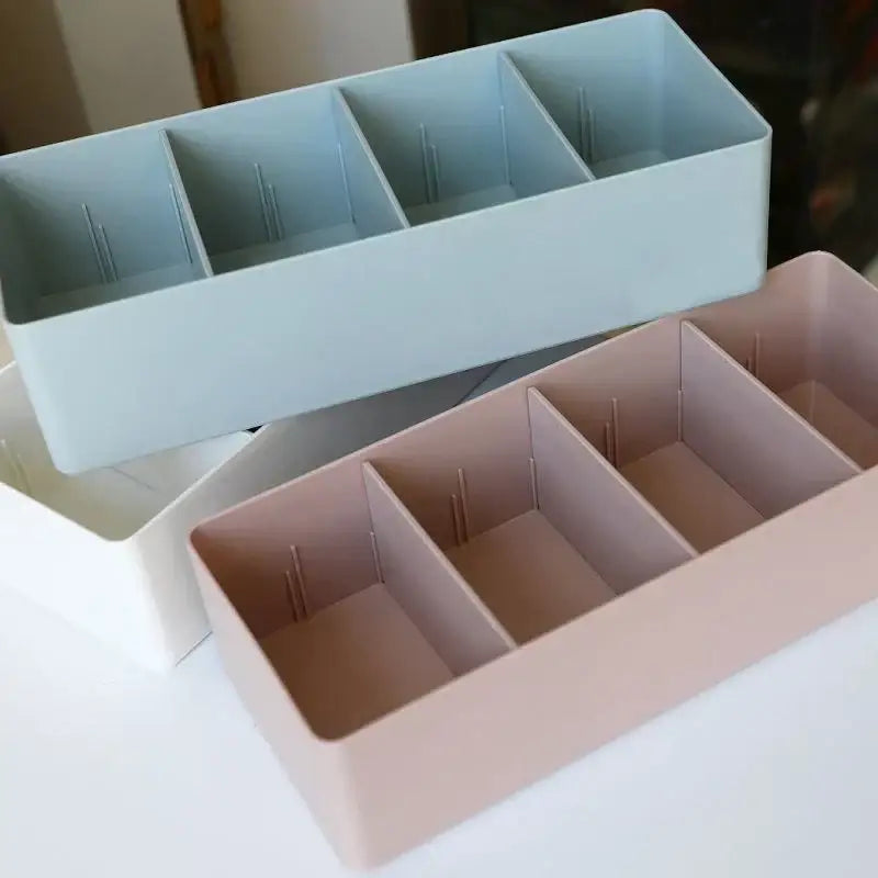 Minimalist white divided storage box kitchen tableware organizer
