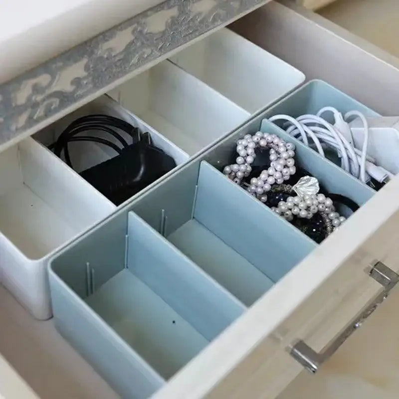 Minimalist white divided storage box kitchen tableware organizer
