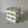 Minimalist white geometric ceramic pipe decorative figurines living room