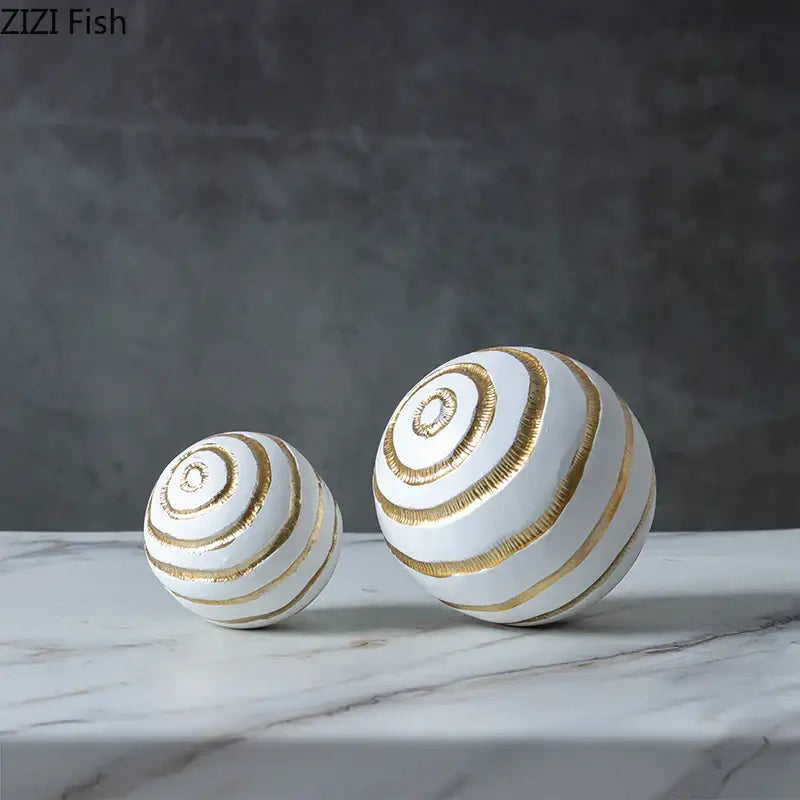 Minimalist white & gold geometric desk decoration living room art