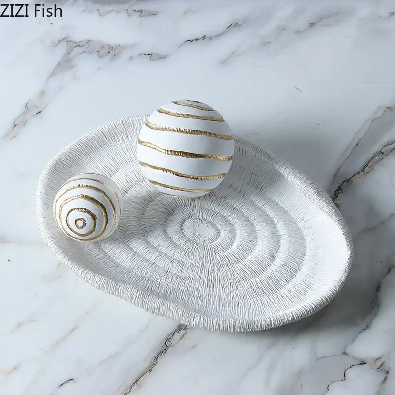 Minimalist white & gold geometric desk decoration living room art