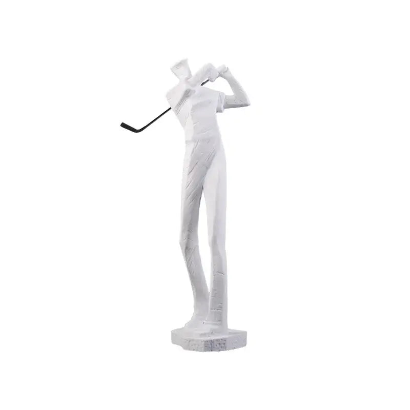 Minimalist white golf sculpture resin figurines living room decor