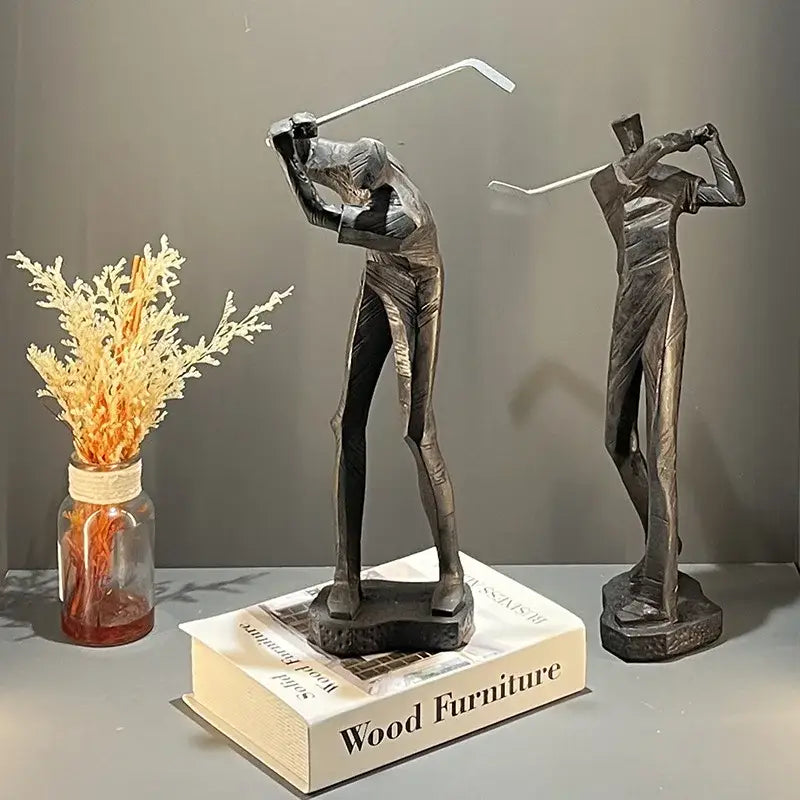 Minimalist white golf sculpture resin figurines living room decor