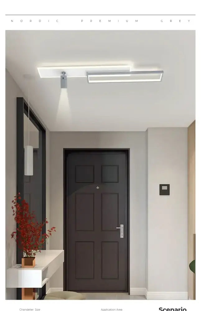 Minimalist white rectangular corridor spotlight ceiling light entrance