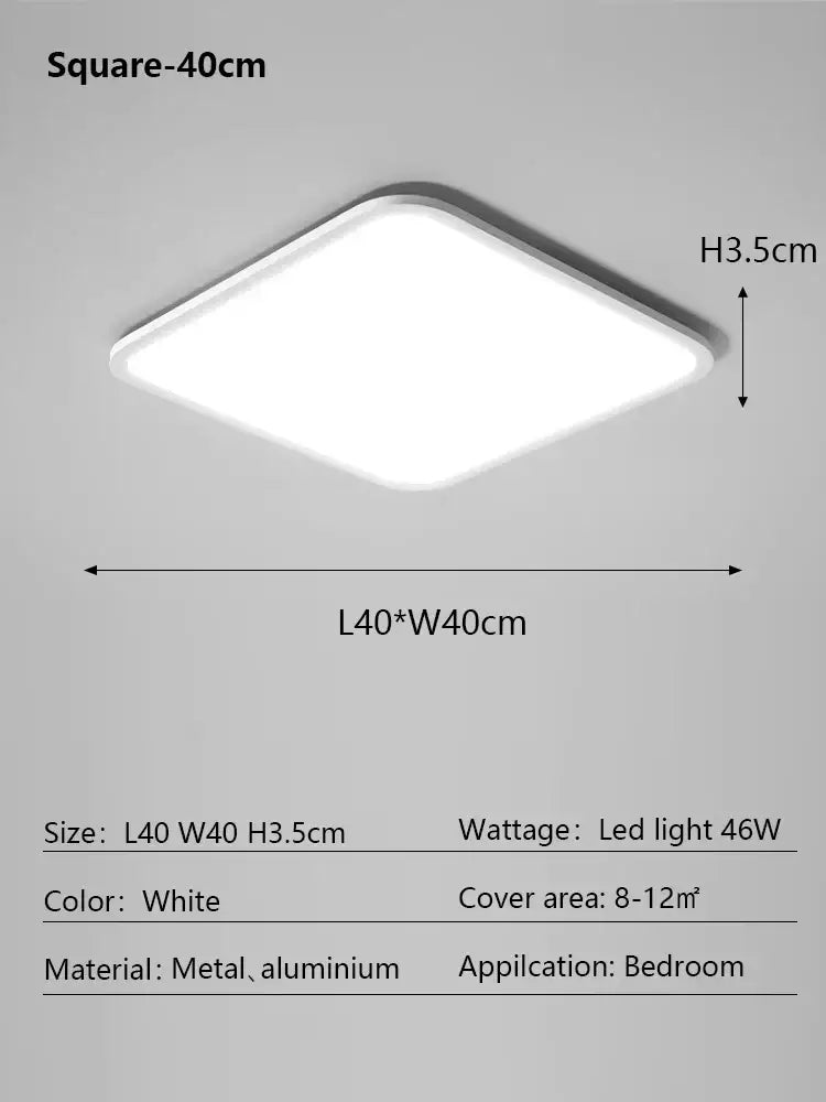 Minimalist white ultra thin led ceiling light for living room