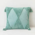 Mint green diamond tassel cushion cover living room corduroy pillow