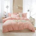 Mint green quilted duvet cover set bedroom pom pom trim