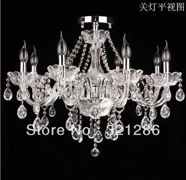 Modern 8 arm crystal k9 chandelier living room lighting