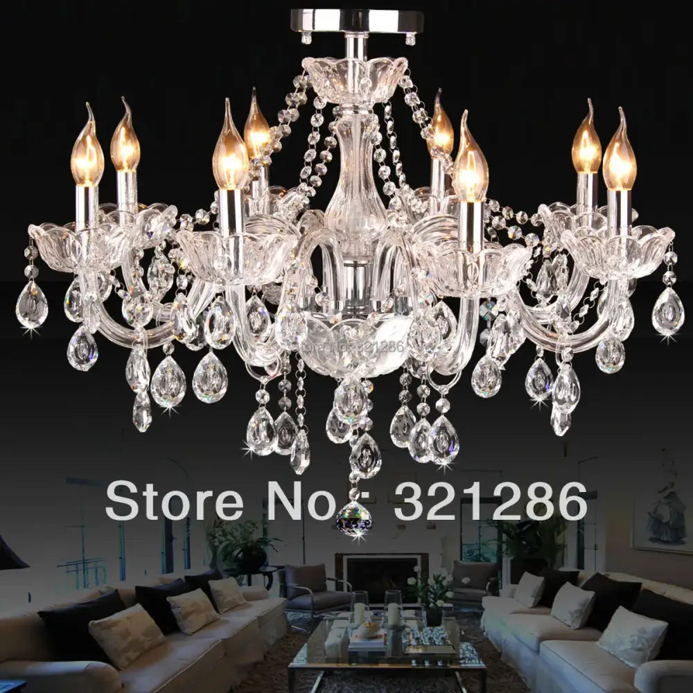 Modern 8 arm crystal k9 chandelier living room lighting
