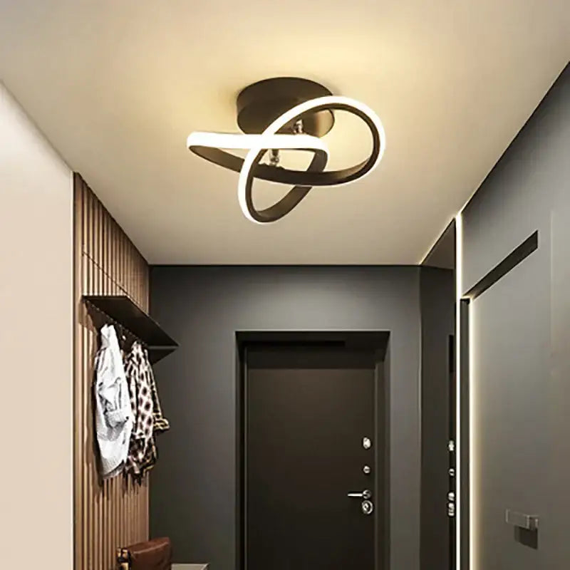 Modern abstract black & white led ceiling light for kitchens