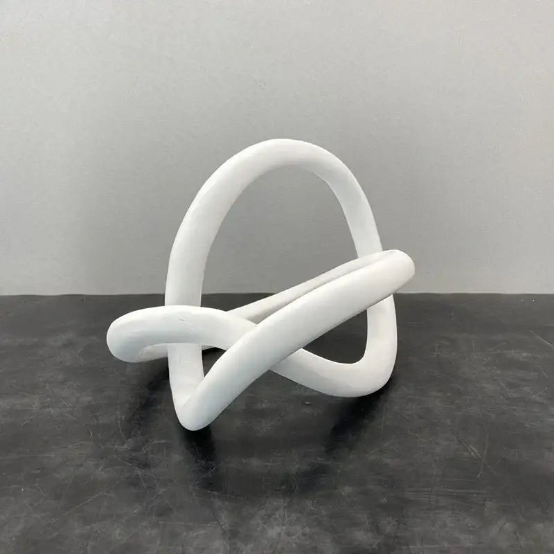 Modern abstract gold ring knot sculpture living room art decor