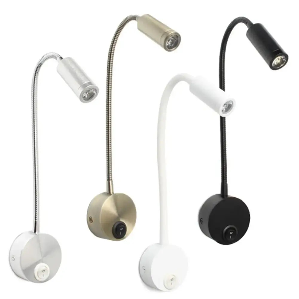 Modern adjustable gooseneck led bedside wall sconces bedroom reading lamp