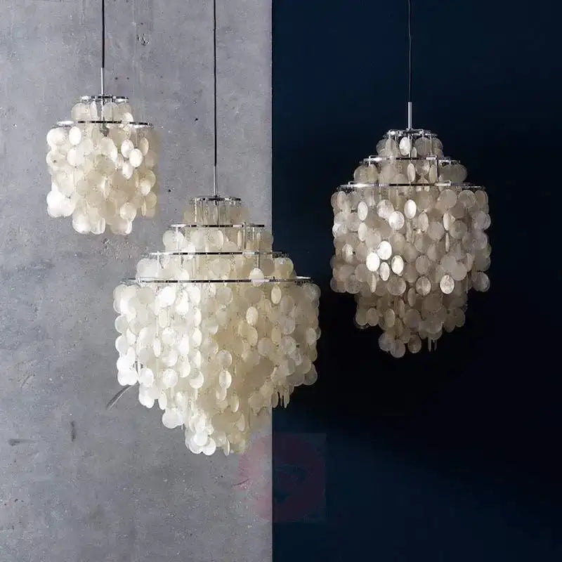 Modern aeolian bells shell chandelier living room pendant light